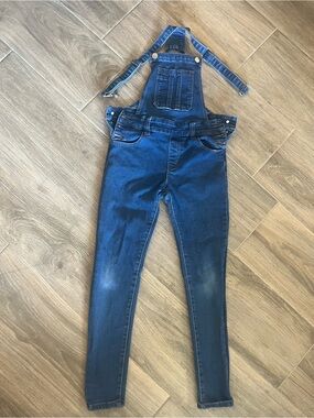 Kids Dark Blue Denim Overalls with Adjustable Straps